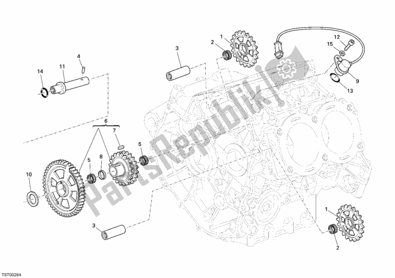 All parts for the Distribuzione of the Ducati Desmosedici RR 1000 2008